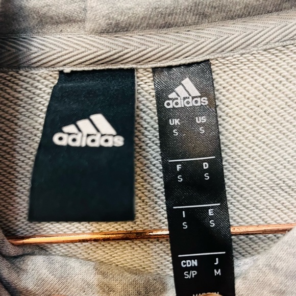 adidas Men's Lifestyle Essentials Linear Pullover Hoodie gray blue size small - Picture 2 of 5